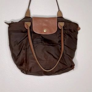 Brown small long champ bag